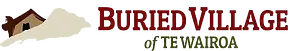 Logo of Buried Village incorporating the Museum of Te Wairoa